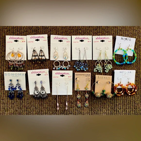 Jewelry Lot Of 12 Vintage 199searly 2000s Chandelier Earrings